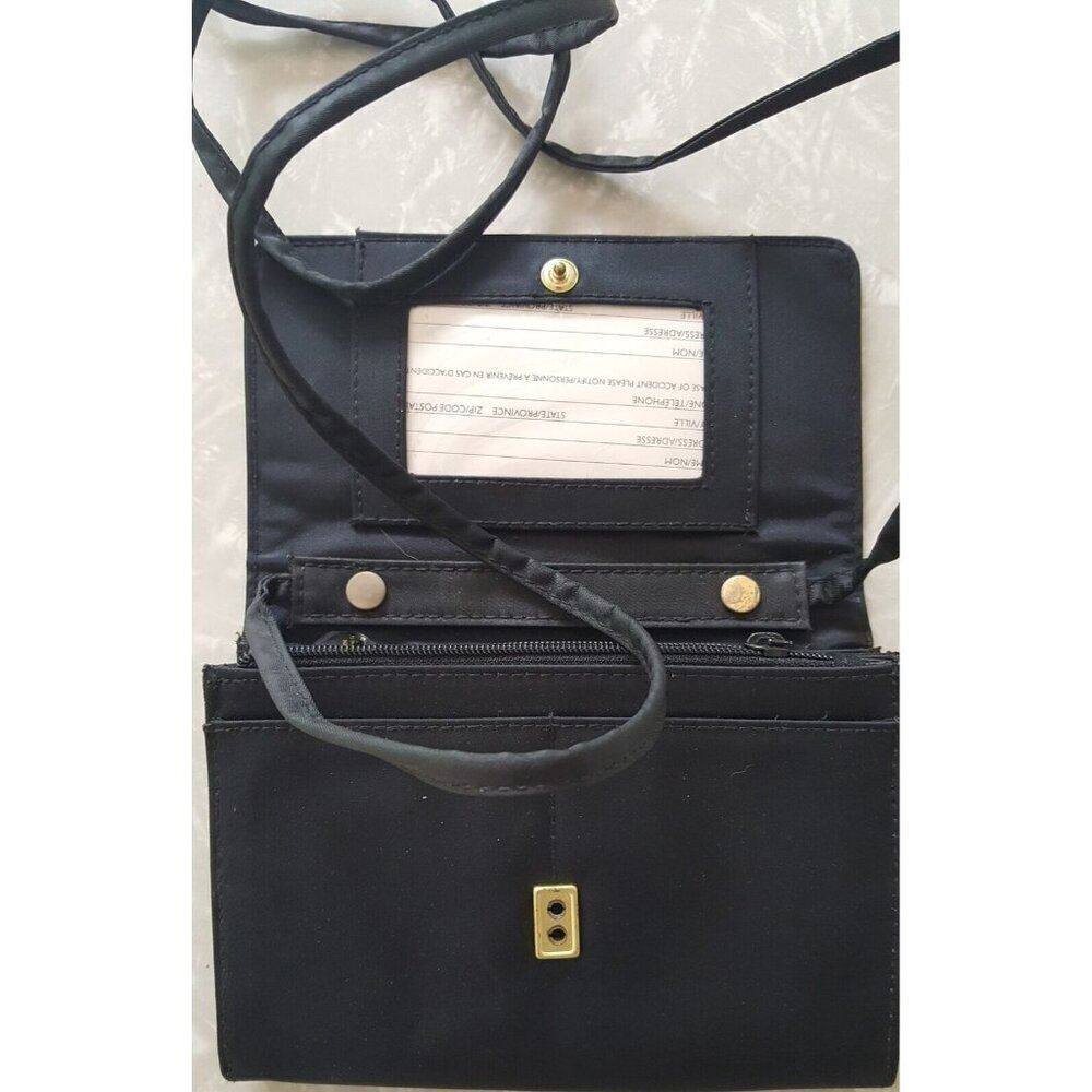 Vintage 90s Liz Claiborne Black Nylon Twill Wallet Belt Bag